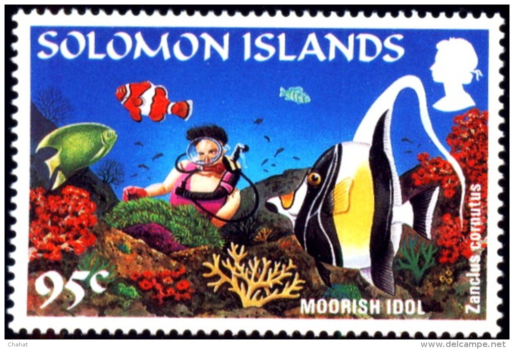 DEEP SEA DIVING-CORALS-MARINE LIF-FISHES-SOLOMON ISLANDS-MNH-B8-45 - Plongée