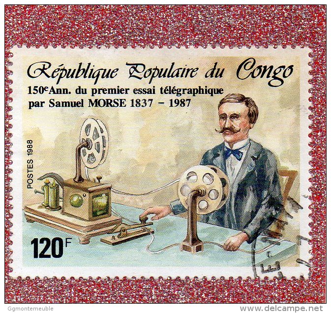 REP. POP. DU  CONGO  -- SAMUEL  MORSE   -- **  120 F. ** --  POSTE 1988 ........... - Used