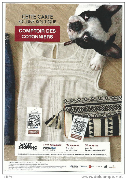 Comptoir Des Cotonniers, Carte Publicitaire Récente Avec Tête De Bouledogue, Tbe - Mode