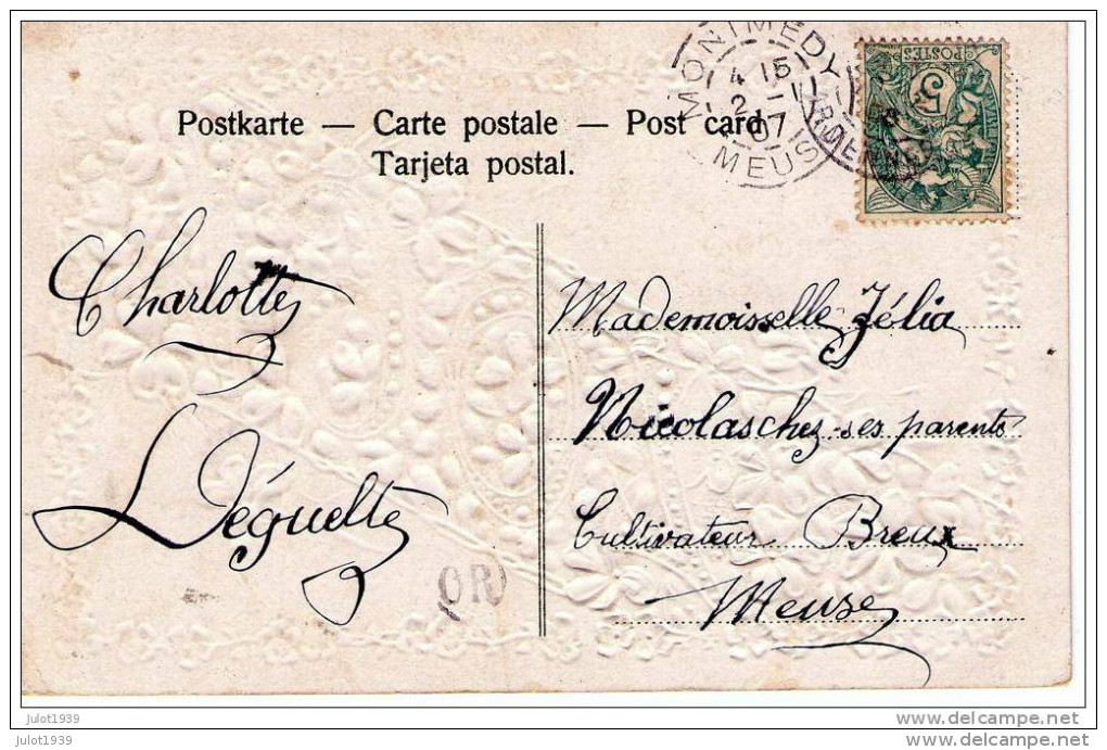 BREUX ..-- MONTMEDY ..-- 55 . MEUSE ..-- 5 cartes fantaisie envoyées vers BREUX . Voir verso .