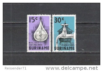 Suriname 1972 Wasserversorgung Water Wasserwerke Versorgung Water Umwelt Tropfen Wasserhahn, Mi. 616-7 ** - Suriname