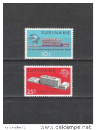 Suriname 1970 Organisationen Weltpostverein Postgeschichte UPU Architektur Bauwerke Gebäude Bern, Mi. 577-8 ** - Suriname