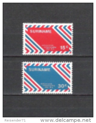 Suriname 1972 Postgeschichte Postdienst Niederlande-Surinam Luftpost Briefe Letters Airmail Flugzeuge, Mi. 636-7 ** - Surinam