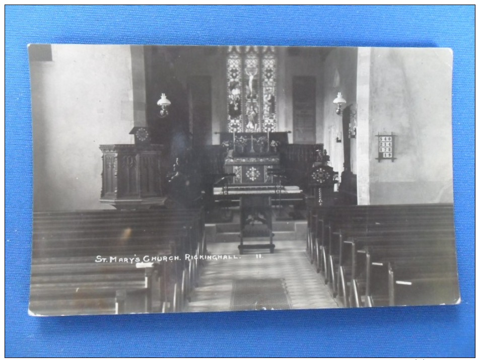 Old Card Of St.Marys Church,Rickinghall,Suffolk,Posted With Stamp,J4. - Other & Unclassified