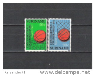 Suriname 1984 Militär Armee Sport Basketball-Weltmeisterschaften Ballspiele Spiele Korb Körbe Netze, Mi. 1098-9 ** - Surinam