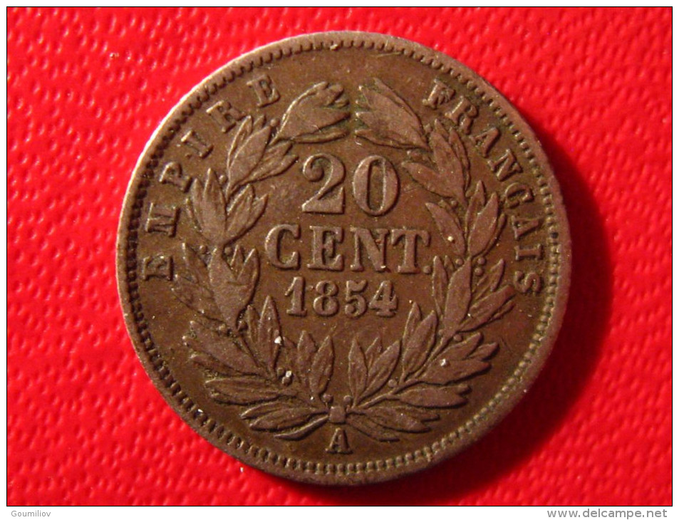 20 Centimes Napoléon III 1854 A 4079 - 20 Centimes