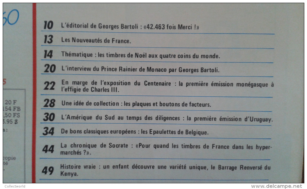 TIMBROSCOPIE N° 20, Décembre 1985 Belgique Roumélie Monaco Noel Entiers Postaux Fezzan Croix Rouge - French (from 1941)