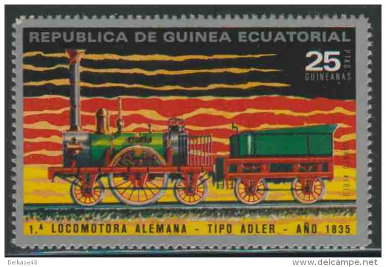 Equatorial Guinea / Guinee Equatorial 1972 Mi 153 Aero ** Steam Locomotive “Adler” (1835) / Lokomotive - Eisenbahn - Treinen