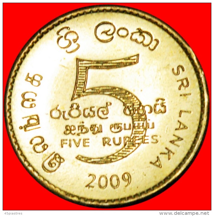 &#9733;SUN & MOON: SRI LANKA &#9733;5 RUPEES 2009 UNC! LOW START &#9733; NO RESERVE! - Sri Lanka