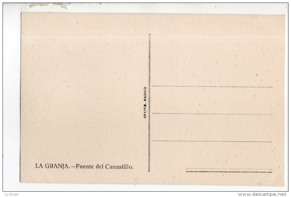 ESPAGNE . ESPAÑA . LA GRANJA . FUENTE DEL CANASTILLO - Réf. N°10717 - - Segovia