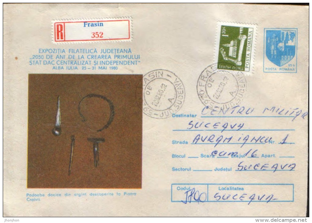 Romania -  Stationery Cover 1980 Used - Archaeology - Dacian Silver Jewellery - Archeologie