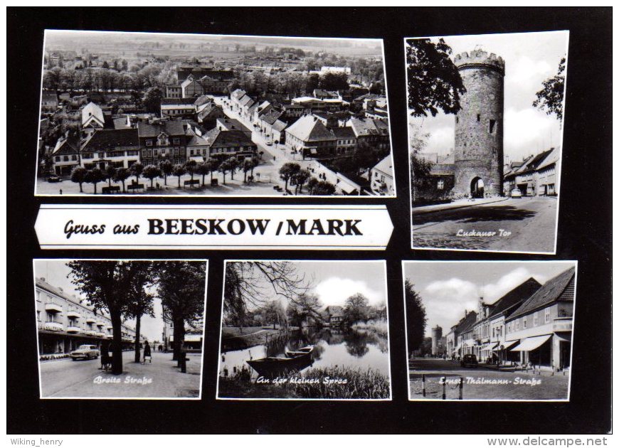 Beeskow - S/w Mehrbildkarte 1 - Beeskow