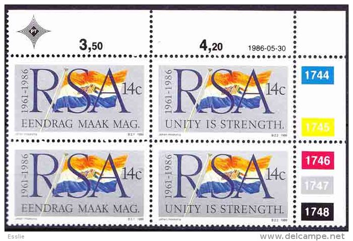 South Africa -1986 25th Anniversary Of The Republic Of South Africa - Control Block - Neufs