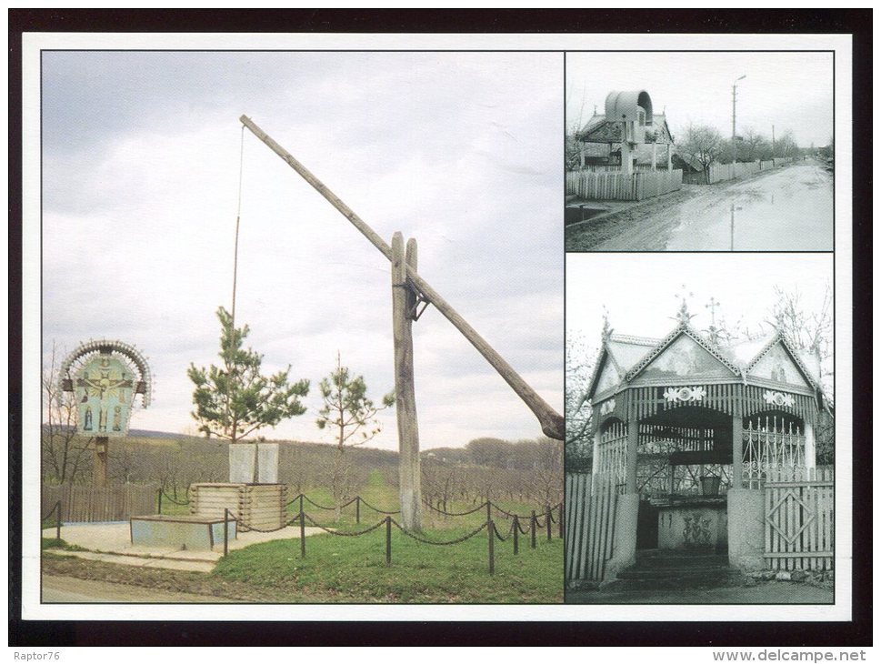 CPM Neuve Moldavie Puits à Balancier Calvaire Route De Capriana Rue De Hoginesti Puits Et Calvaire à Bucovat - Moldavie