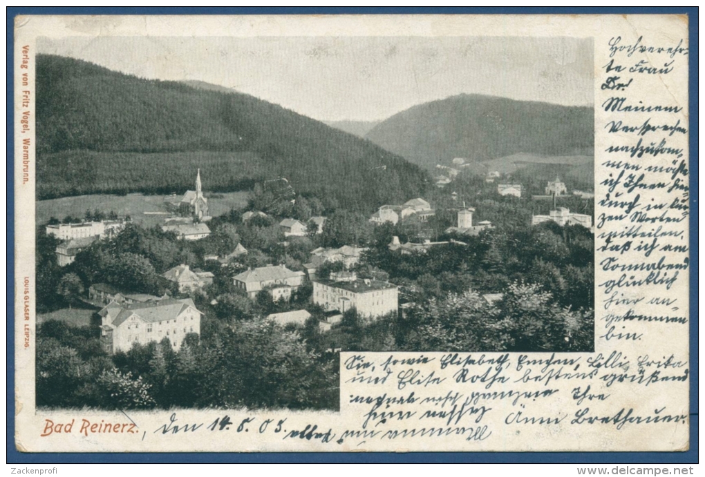 Bad Reinerz Gesamtansicht, Gelaufen 1905 Marke Fehlt (AK52) - Schlesien