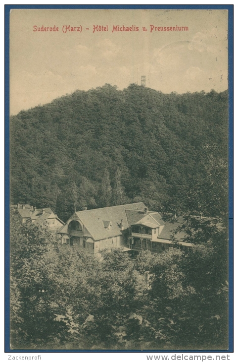 Bad Suderode Quedlinburg Hotel Michaelis Und Preussenturm, Gelaufen 1914 (AK216) - Quedlinburg