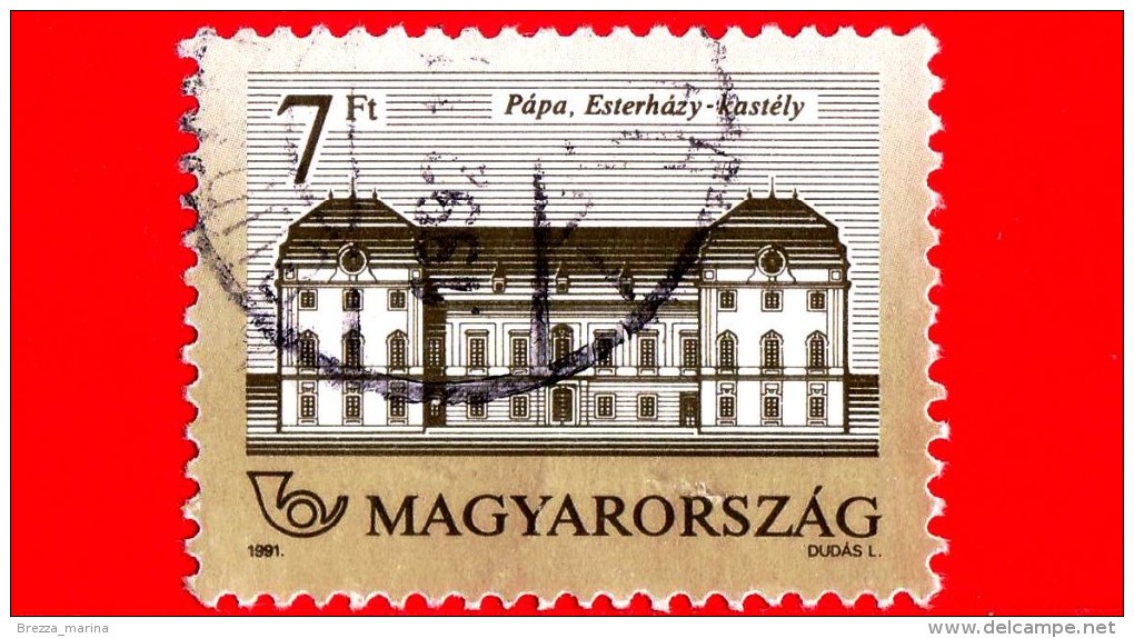 UNGHERIA - MAGYAR  - USATO - 1991 - Castello Eszterházy, Pápa - 12 - Gebruikt