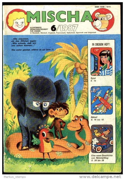 Mischa No.6/1987, Russisch Illustrierte Monatsschrift Für Kinder, Deutsch Ausgabe, Comics, Cartoons, Illustratoren - Kids & Teenagers
