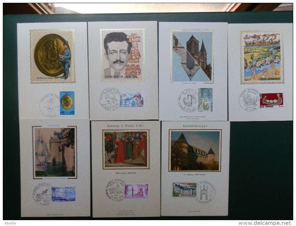 KARTONNEN DOOS 6   7 MAXI CARTE DIFFERENT FRANCE   REPRODUCTION EN SOIE - Collections, Lots & Series