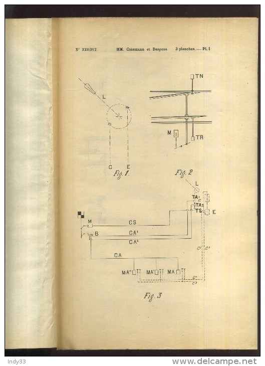 - CHEMIN DE FER ET TRAMWAYEMPLOI DE LEVIERS TRAJECTEURS . APPAREILS DE LA VOIE ET SIGNAUX . BREVET D´INVENTION DE 1903 . - Ferrocarril