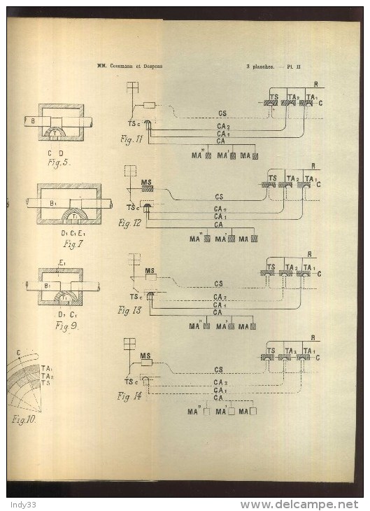 - CHEMIN DE FER ET TRAMWAYEMPLOI DE LEVIERS TRAJECTEURS . APPAREILS DE LA VOIE ET SIGNAUX . BREVET D´INVENTION DE 1903 . - Chemin De Fer