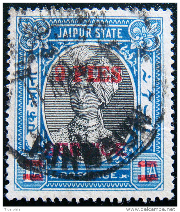 JAIPUR 1947 9p On 1a Man Singh II SERVICE USED SGO32 CV£4 - Jaipur