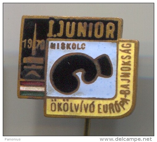 BOXING - BOX RING, Hungary  Miskolc, 1970. Junior European Championship, Vintage Pin, Badge, Enamel - Boxing