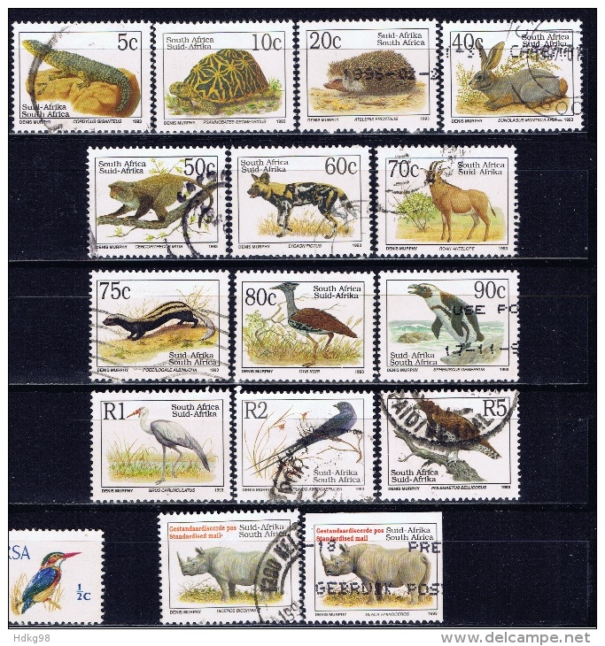 RSA+ Südafrika 1993 Mi 892A-97A 899A-906A 896E Tiere - Used Stamps