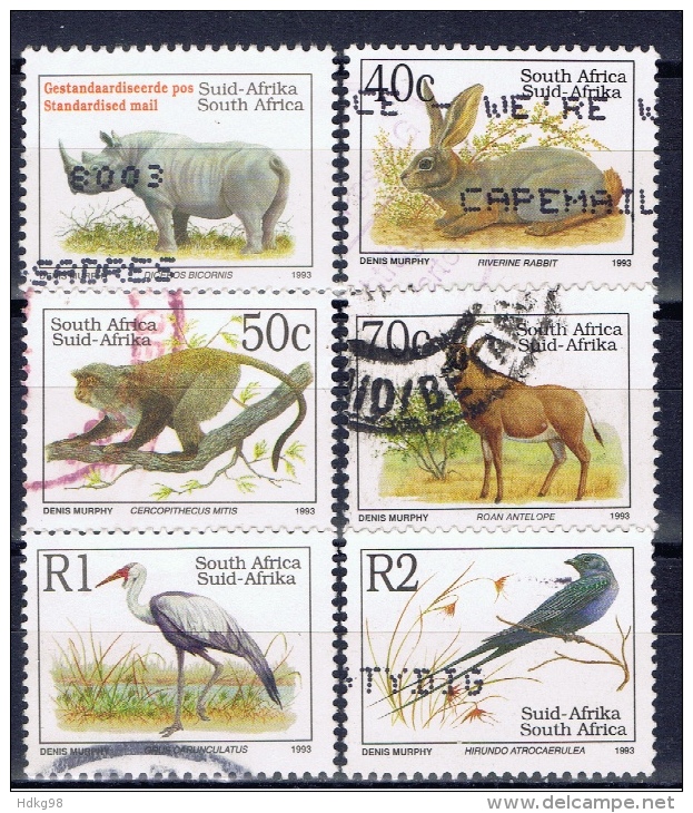 RSA+ Südafrika 1993 Mi 895-97 900 904-05 Tiere - Oblitérés