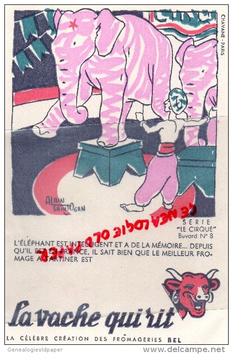 BUVARD - LA VACHE QUI RIT - LE CIRQUE N° 8- ELEPHANT - MEMOIRE-   - FROMAGE BEL - Levensmiddelen