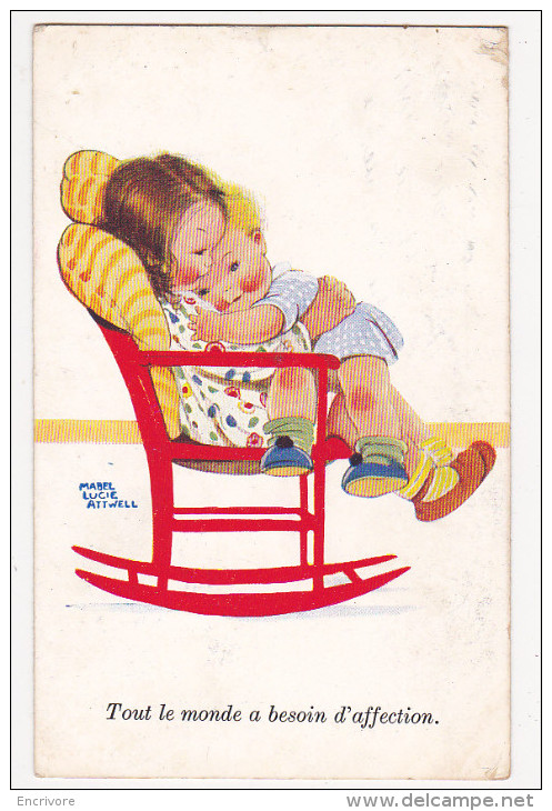 Cpa ATTWELL Mabel Lucie Fillette Bébé Rocking Chair Besoin D'affection - Attwell, M. L.