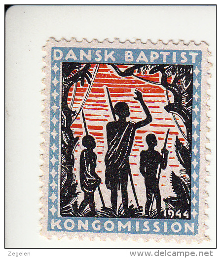 Denemarken Kerstvignet Cat. AFA-Julemaerker Danske Baptisters Afrikmission(Kongo) Jaar 1944 ** - Local Post Stamps