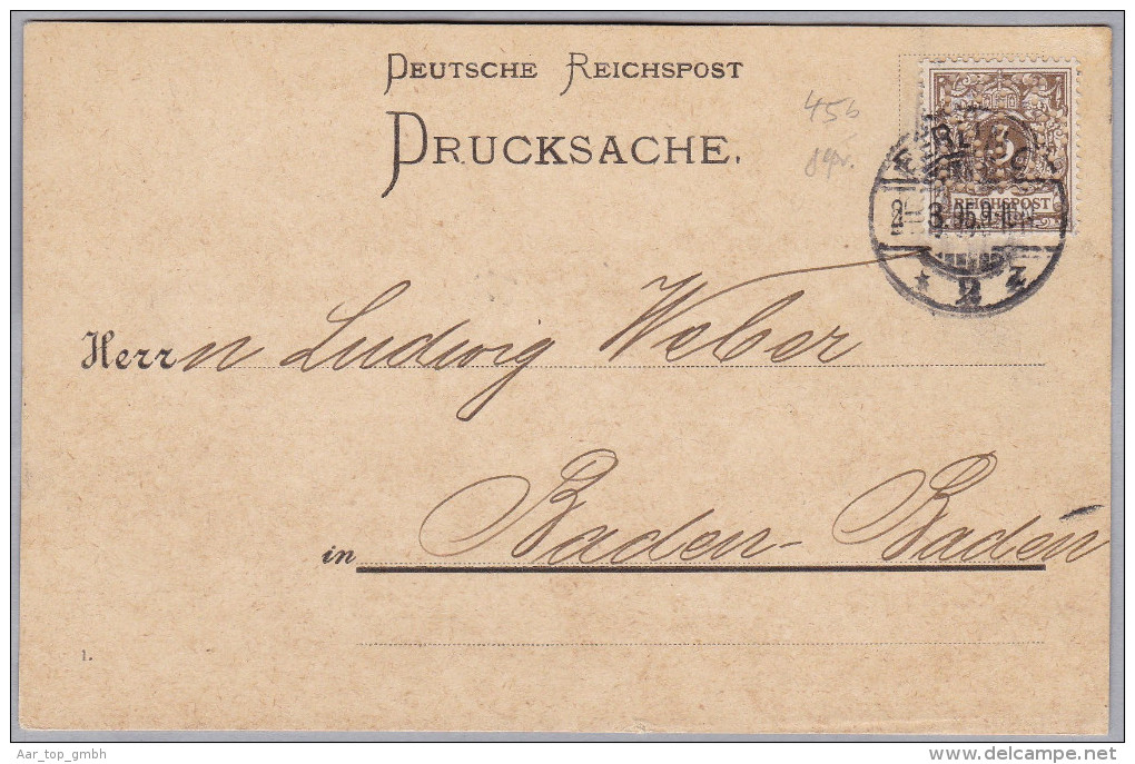DR 1895-03-02 BERLIN C Drucksache Mit Mi#45bPerfin "SC°" Silbermann & Co - Autres & Non Classés