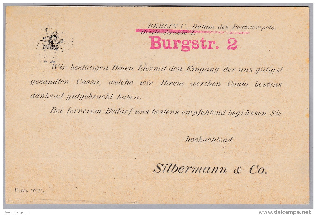 DR 1895-03-02 BERLIN C Drucksache Mit Mi#45bPerfin "SC°" Silbermann & Co - Andere & Zonder Classificatie