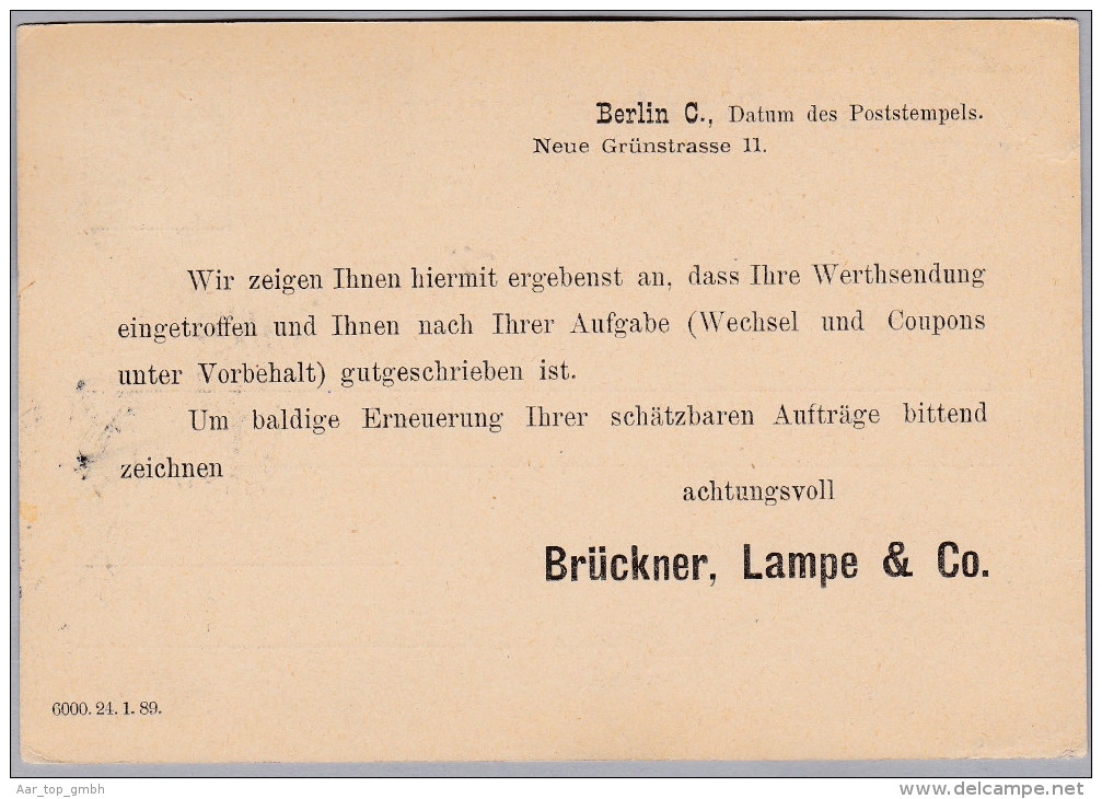 DR 1891-03-16 BERLIN SW Drucksache Mit 3Pf Perfin "B.L.C." Brückner Lampe & Co - Andere & Zonder Classificatie