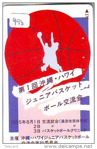 Télécarte Japon Sport * BASKETBALL (998) Basket Ball * Japan Phonecard * Telefonkarte * - Sport