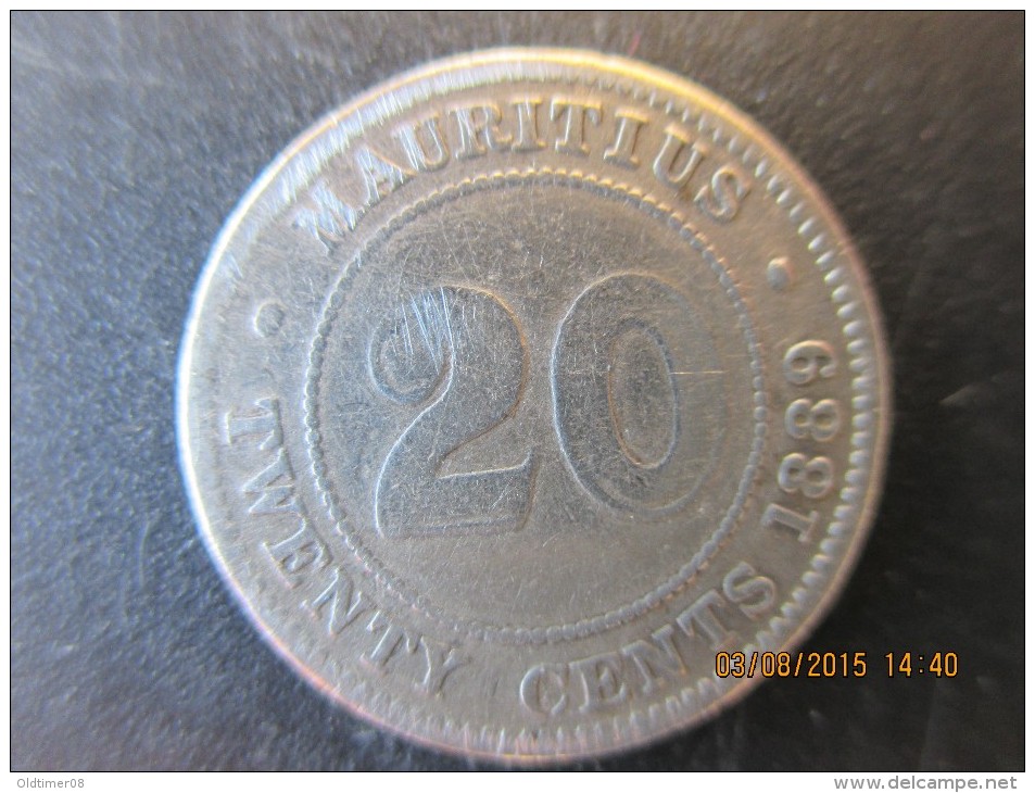 20 Cents Victoria 1889 H Maurice, TB - Mauritius