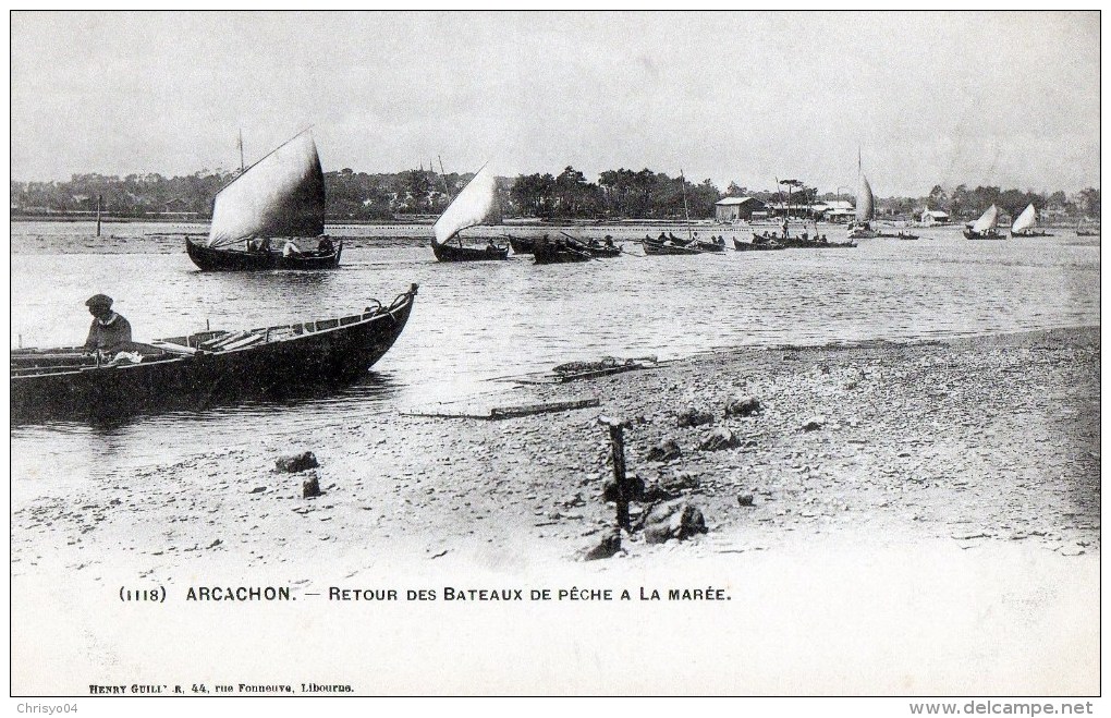 56Ba   33 Arcachon Retour Des Bateaux De Peche à La Marée DND En TBE - Arcachon