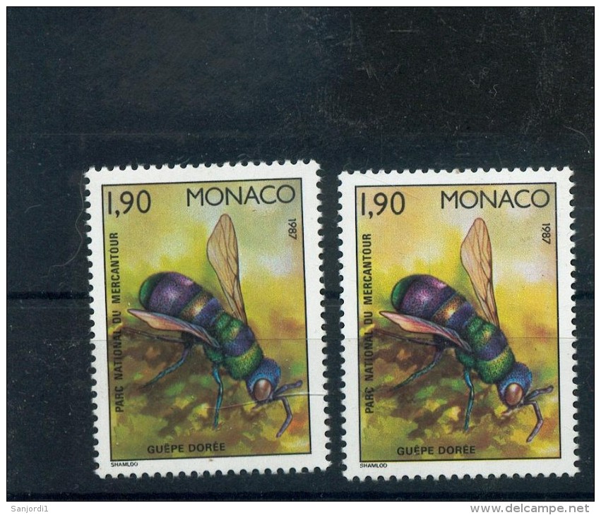 Monaco 1568 Variété Fond Vert Et Fond Jaune Neuf ** TB  MNH Sin Charnela - Variétés