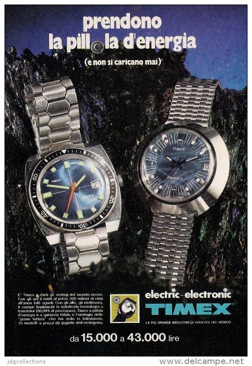 # TIMEX WATCH 1970s Italy Advert Publicitè Publicidad Reklame Orologio Montre Uhr Reloj Relojo Watches - Reclamehorloges