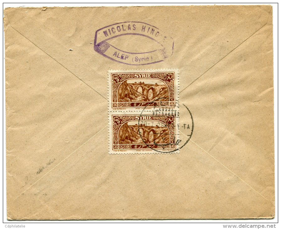 SYRIE LETTRE DEPART ALEP 28-7-26 POUR LA FRANCE - Storia Postale