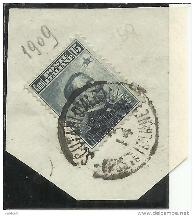 LEVANTE SCUTARI D´ALBANIA 1909 - 1911 SOPRASTAMPATO D´ITALIA ITALY OVERPRINTED 30 PA SU 15 C USATO USED OBLITERE´ - Uffici D'Europa E D'Asia