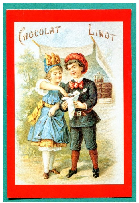 Carte Publicitaire  CHOCOLAT LINDT  Cpm , Carton Souple Dim..9.7/14.7 Cm - 2 Scans, Non écrite - Publicité