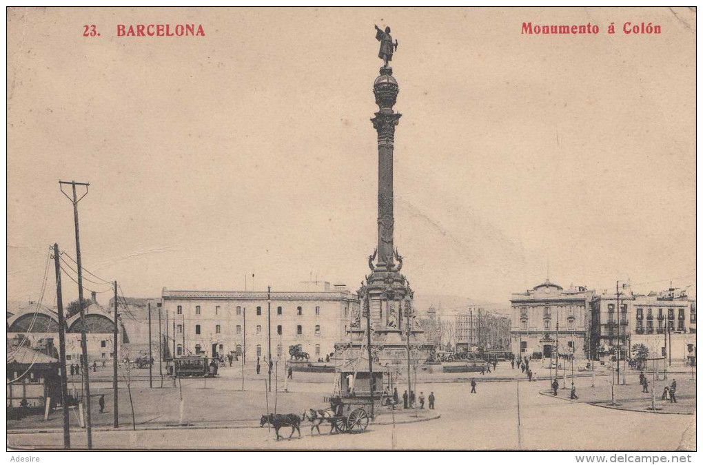 BARCELONA - Monuments à Colòn, Gel.1915 - Barcelona