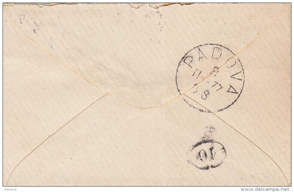 ITALIEN 1877 - Schöne Frankierung (2,5 Cent Orange) Und Sauberer Stempel Auf Kleinen Brief Gel.v.Vicenza Nach Padova - Otros & Sin Clasificación