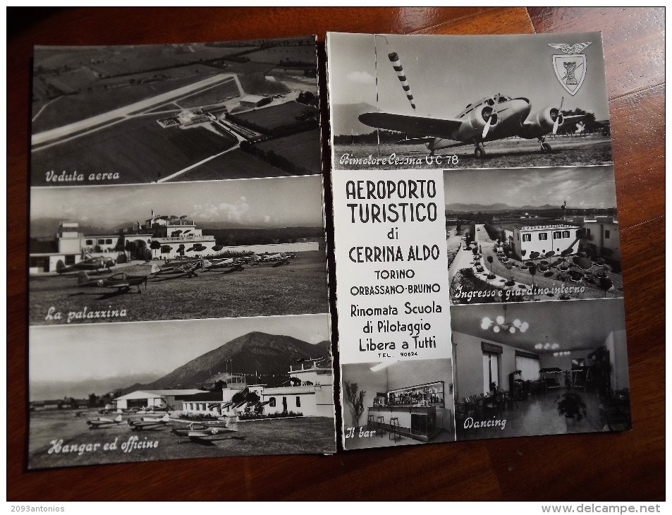 CARTOLINA Di  AEROPORTO CERRINA ALDO TORINO AEREO ORBASSANO BRUINO NON   VIAGGIATA H1202 FORMATO GRANDE - Other & Unclassified