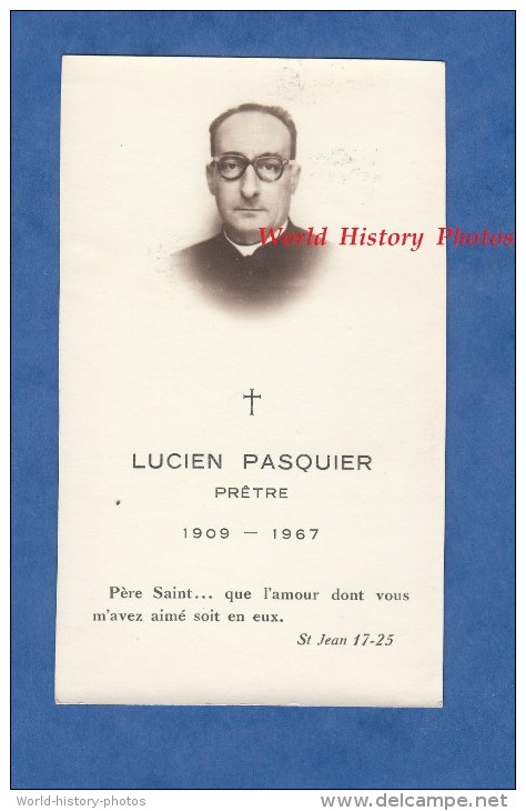 Faire-Part De Décés - Lucien PASQUIER , Prêtre - 1909 / 1967 - Paris ? - Décès