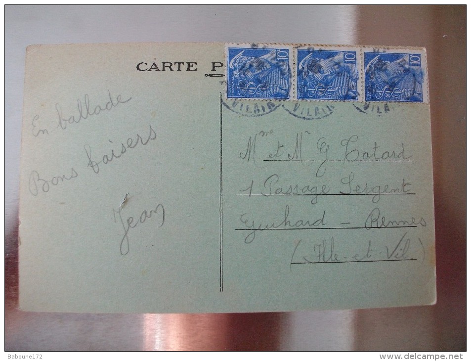 Carte Postale Sainte-Marie (35)  Vue Sur Les Marais ,prise Du Tertre Brulé Oblitérée 3 Timbres 10 Centimes - Autres & Non Classés