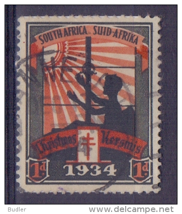 SOUTH AFRICA/SUID-AFRIKA :1934: Vignette/Cinderella - Travelled : CHRISTMAS,NOËL, BIENFAISANCE,CHARITY,HEALTH,T.B.C.,SUN - Christmas