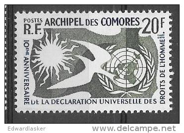 Timbre De L´Archipel Des Comores - Neuf MNH - 10ème Anniv Déclaration Universelle Des Droits De L'homme - Unused Stamps
